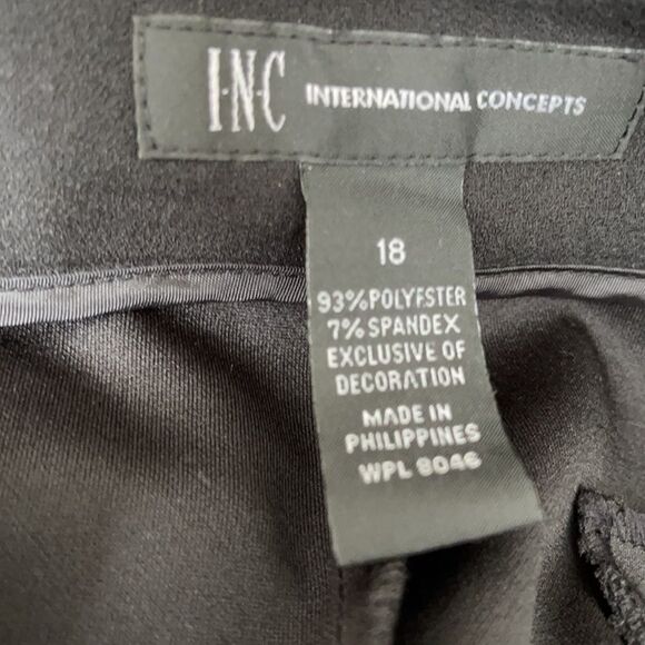 INC Black Wide Leg Pink White Racing Stripe Pants - Picture 8 of 9